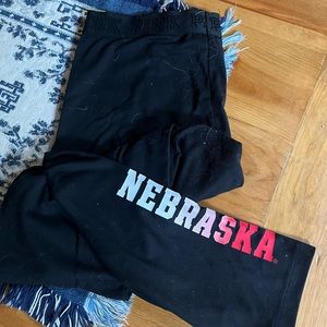 University of Nebraska UNL College Football Sports Victoria Secret pink leggings